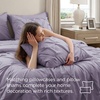 image:imageBedsure Oversized King Comforter Set Grey  Bed in a Bag Bedding Set 7 Pieces GentleSoft Pintuck Bed Set Gift for Family Pinch Pleat Grey Comforter with Sheets Pillowcases amp Shams15  Grayish Purple
