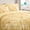 image:imageBedsure Oversized King Comforter Set Grey  Bed in a Bag Bedding Set 7 Pieces GentleSoft Pintuck Bed Set Gift for Family Pinch Pleat Grey Comforter with Sheets Pillowcases amp Shams25  Yellow