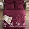 image:imageBedsure Oversized King Comforter Set Grey  Bed in a Bag Bedding Set 7 Pieces GentleSoft Pintuck Bed Set Gift for Family Pinch Pleat Grey Comforter with Sheets Pillowcases amp Shams10  Burgundy