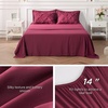 image:imageBedsure Oversized King Comforter Set Grey  Bed in a Bag Bedding Set 7 Pieces GentleSoft Pintuck Bed Set Gift for Family Pinch Pleat Grey Comforter with Sheets Pillowcases amp Shams10  Burgundy