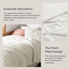 image:imageBedsure Oversized King Comforter Set Grey  Bed in a Bag Bedding Set 7 Pieces GentleSoft Pintuck Bed Set Gift for Family Pinch Pleat Grey Comforter with Sheets Pillowcases amp Shams19  Ivory