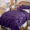 image:imageBedsure Oversized King Comforter Set Grey  Bed in a Bag Bedding Set 7 Pieces GentleSoft Pintuck Bed Set Gift for Family Pinch Pleat Grey Comforter with Sheets Pillowcases amp Shams23  Purple