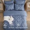 image:imageBedsure Oversized King Comforter Set Grey  Bed in a Bag Bedding Set 7 Pieces GentleSoft Pintuck Bed Set Gift for Family Pinch Pleat Grey Comforter with Sheets Pillowcases amp Shams08  Slate Blue