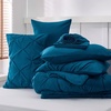 image:imageBedsure Oversized King Comforter Set Grey  Bed in a Bag Bedding Set 7 Pieces GentleSoft Pintuck Bed Set Gift for Family Pinch Pleat Grey Comforter with Sheets Pillowcases amp Shams14  Teal