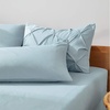 image:imageBedsure Oversized King Comforter Set Grey  Bed in a Bag Bedding Set 7 Pieces GentleSoft Pintuck Bed Set Gift for Family Pinch Pleat Grey Comforter with Sheets Pillowcases amp Shams18  Light Blue
