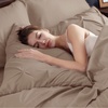 image:imageBedsure Oversized King Comforter Set Grey  Bed in a Bag Bedding Set 7 Pieces GentleSoft Pintuck Bed Set Gift for Family Pinch Pleat Grey Comforter with Sheets Pillowcases amp Shams20  Khaki