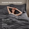 image:imageBedsure Oversized King Comforter Set Grey  Bed in a Bag Bedding Set 7 Pieces GentleSoft Pintuck Bed Set Gift for Family Pinch Pleat Grey Comforter with Sheets Pillowcases amp Shams04  Dark Grey