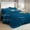 image:imageBedsure Oversized King Comforter Set Grey  Bed in a Bag Bedding Set 7 Pieces GentleSoft Pintuck Bed Set Gift for Family Pinch Pleat Grey Comforter with Sheets Pillowcases amp Shams14  Teal