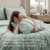 image:imageBedsure Oversized King Comforter Set Grey  Bed in a Bag Bedding Set 7 Pieces GentleSoft Pintuck Bed Set Gift for Family Pinch Pleat Grey Comforter with Sheets Pillowcases amp Shams05  Sage Green