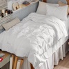 image:imageBedsure Oversized King Comforter Set Grey  Bed in a Bag Bedding Set 7 Pieces GentleSoft Pintuck Bed Set Gift for Family Pinch Pleat Grey Comforter with Sheets Pillowcases amp Shams03  White