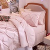 image:imageBedsure Oversized King Comforter Set Grey  Bed in a Bag Bedding Set 7 Pieces GentleSoft Pintuck Bed Set Gift for Family Pinch Pleat Grey Comforter with Sheets Pillowcases amp Shams06  Pink