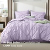 image:imageBedsure Oversized King Comforter Set Grey  Bed in a Bag Bedding Set 7 Pieces GentleSoft Pintuck Bed Set Gift for Family Pinch Pleat Grey Comforter with Sheets Pillowcases amp Shams13  Light Purple