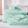 image:imageBedsure Oversized King Comforter Set Grey  Bed in a Bag Bedding Set 7 Pieces GentleSoft Pintuck Bed Set Gift for Family Pinch Pleat Grey Comforter with Sheets Pillowcases amp Shams28  Mint Green