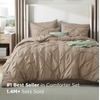 image:imageBedsure Oversized King Comforter Set Grey  Bed in a Bag Bedding Set 7 Pieces GentleSoft Pintuck Bed Set Gift for Family Pinch Pleat Grey Comforter with Sheets Pillowcases amp Shams20  Khaki