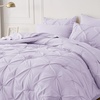 image:imageBedsure Oversized King Comforter Set Grey  Bed in a Bag Bedding Set 7 Pieces GentleSoft Pintuck Bed Set Gift for Family Pinch Pleat Grey Comforter with Sheets Pillowcases amp Shams13  Light Purple