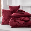 image:imageBedsure Oversized King Comforter Set Grey  Bed in a Bag Bedding Set 7 Pieces GentleSoft Pintuck Bed Set Gift for Family Pinch Pleat Grey Comforter with Sheets Pillowcases amp Shams24  Dark Red