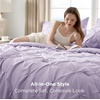 image:imageBedsure Oversized King Comforter Set Grey  Bed in a Bag Bedding Set 7 Pieces GentleSoft Pintuck Bed Set Gift for Family Pinch Pleat Grey Comforter with Sheets Pillowcases amp Shams13  Light Purple