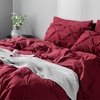image:imageBedsure Oversized King Comforter Set Grey  Bed in a Bag Bedding Set 7 Pieces GentleSoft Pintuck Bed Set Gift for Family Pinch Pleat Grey Comforter with Sheets Pillowcases amp Shams24  Dark Red