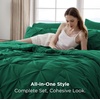 image:imageBedsure Oversized King Comforter Set Grey  Bed in a Bag Bedding Set 7 Pieces GentleSoft Pintuck Bed Set Gift for Family Pinch Pleat Grey Comforter with Sheets Pillowcases amp Shams26  Emerald Green