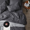 image:imageBedsure Oversized King Comforter Set Grey  Bed in a Bag Bedding Set 7 Pieces GentleSoft Pintuck Bed Set Gift for Family Pinch Pleat Grey Comforter with Sheets Pillowcases amp Shams04  Dark Grey