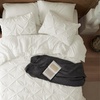 image:imageBedsure Oversized King Comforter Set Grey  Bed in a Bag Bedding Set 7 Pieces GentleSoft Pintuck Bed Set Gift for Family Pinch Pleat Grey Comforter with Sheets Pillowcases amp Shams19  Ivory