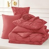 image:imageBedsure Oversized King Comforter Set Grey  Bed in a Bag Bedding Set 7 Pieces GentleSoft Pintuck Bed Set Gift for Family Pinch Pleat Grey Comforter with Sheets Pillowcases amp Shams30  Coral