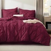 image:imageBedsure Oversized King Comforter Set Grey  Bed in a Bag Bedding Set 7 Pieces GentleSoft Pintuck Bed Set Gift for Family Pinch Pleat Grey Comforter with Sheets Pillowcases amp Shams10  Burgundy