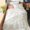image:imageBedsure Oversized King Comforter Set Grey  Bed in a Bag Bedding Set 7 Pieces GentleSoft Pintuck Bed Set Gift for Family Pinch Pleat Grey Comforter with Sheets Pillowcases amp Shams19  Ivory