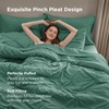 image:imageBedsure Oversized King Comforter Set Grey  Bed in a Bag Bedding Set 7 Pieces GentleSoft Pintuck Bed Set Gift for Family Pinch Pleat Grey Comforter with Sheets Pillowcases amp Shams31  Pea Green