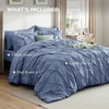 image:imageBedsure Oversized King Comforter Set Grey  Bed in a Bag Bedding Set 7 Pieces GentleSoft Pintuck Bed Set Gift for Family Pinch Pleat Grey Comforter with Sheets Pillowcases amp Shams08  Slate Blue