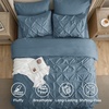 image:imageBedsure Oversized King Comforter Set Grey  Bed in a Bag Bedding Set 7 Pieces GentleSoft Pintuck Bed Set Gift for Family Pinch Pleat Grey Comforter with Sheets Pillowcases amp Shams07  Mineral Blue