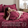 image:imageBedsure Oversized King Comforter Set Grey  Bed in a Bag Bedding Set 7 Pieces GentleSoft Pintuck Bed Set Gift for Family Pinch Pleat Grey Comforter with Sheets Pillowcases amp Shams24  Dark Red