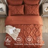 image:imageBedsure Oversized King Comforter Set Grey  Bed in a Bag Bedding Set 7 Pieces GentleSoft Pintuck Bed Set Gift for Family Pinch Pleat Grey Comforter with Sheets Pillowcases amp Shams16  Burnt Orange