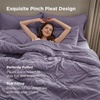 image:imageBedsure Oversized King Comforter Set Grey  Bed in a Bag Bedding Set 7 Pieces GentleSoft Pintuck Bed Set Gift for Family Pinch Pleat Grey Comforter with Sheets Pillowcases amp Shams15  Grayish Purple