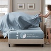 image:imageBedsure Oversized King Comforter Set Grey  Bed in a Bag Bedding Set 7 Pieces GentleSoft Pintuck Bed Set Gift for Family Pinch Pleat Grey Comforter with Sheets Pillowcases amp Shams18  Light Blue