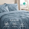 image:imageBedsure Oversized King Comforter Set Grey  Bed in a Bag Bedding Set 7 Pieces GentleSoft Pintuck Bed Set Gift for Family Pinch Pleat Grey Comforter with Sheets Pillowcases amp Shams07  Mineral Blue