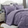 image:imageBedsure Oversized King Comforter Set Grey  Bed in a Bag Bedding Set 7 Pieces GentleSoft Pintuck Bed Set Gift for Family Pinch Pleat Grey Comforter with Sheets Pillowcases amp Shams15  Grayish Purple