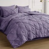 image:imageBedsure Oversized King Comforter Set Grey  Bed in a Bag Bedding Set 7 Pieces GentleSoft Pintuck Bed Set Gift for Family Pinch Pleat Grey Comforter with Sheets Pillowcases amp Shams15  Grayish Purple