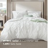 image:imageBedsure Oversized King Comforter Set Grey  Bed in a Bag Bedding Set 7 Pieces GentleSoft Pintuck Bed Set Gift for Family Pinch Pleat Grey Comforter with Sheets Pillowcases amp Shams03  White
