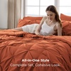 image:imageBedsure Oversized King Comforter Set Grey  Bed in a Bag Bedding Set 7 Pieces GentleSoft Pintuck Bed Set Gift for Family Pinch Pleat Grey Comforter with Sheets Pillowcases amp Shams16  Burnt Orange