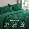 image:imageBedsure Oversized King Comforter Set Grey  Bed in a Bag Bedding Set 7 Pieces GentleSoft Pintuck Bed Set Gift for Family Pinch Pleat Grey Comforter with Sheets Pillowcases amp Shams26  Emerald Green