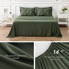 image:imageBedsure Oversized King Comforter Set Grey  Bed in a Bag Bedding Set 7 Pieces GentleSoft Pintuck Bed Set Gift for Family Pinch Pleat Grey Comforter with Sheets Pillowcases amp Shams02  Olive Green