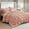 image:imageBedsure Oversized King Comforter Set Grey  Bed in a Bag Bedding Set 7 Pieces GentleSoft Pintuck Bed Set Gift for Family Pinch Pleat Grey Comforter with Sheets Pillowcases amp Shams29  Dusty Pink