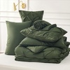 image:imageBedsure Oversized King Comforter Set Grey  Bed in a Bag Bedding Set 7 Pieces GentleSoft Pintuck Bed Set Gift for Family Pinch Pleat Grey Comforter with Sheets Pillowcases amp Shams02  Olive Green