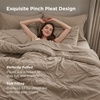 image:imageBedsure Oversized King Comforter Set Grey  Bed in a Bag Bedding Set 7 Pieces GentleSoft Pintuck Bed Set Gift for Family Pinch Pleat Grey Comforter with Sheets Pillowcases amp Shams20  Khaki