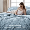 image:imageBedsure Oversized King Comforter Set Grey  Bed in a Bag Bedding Set 7 Pieces GentleSoft Pintuck Bed Set Gift for Family Pinch Pleat Grey Comforter with Sheets Pillowcases amp Shams18  Light Blue