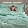 image:imageBedsure Oversized King Comforter Set Grey  Bed in a Bag Bedding Set 7 Pieces GentleSoft Pintuck Bed Set Gift for Family Pinch Pleat Grey Comforter with Sheets Pillowcases amp Shams28  Mint Green