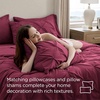 image:imageBedsure Oversized King Comforter Set Grey  Bed in a Bag Bedding Set 7 Pieces GentleSoft Pintuck Bed Set Gift for Family Pinch Pleat Grey Comforter with Sheets Pillowcases amp Shams10  Burgundy