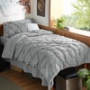 image:imageBedsure Oversized King Comforter Set Grey  Bed in a Bag Bedding Set 7 Pieces GentleSoft Pintuck Bed Set Gift for Family Pinch Pleat Grey Comforter with Sheets Pillowcases amp Shams01  Grey