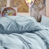 image:imageBedsure Oversized King Comforter Set Grey  Bed in a Bag Bedding Set 7 Pieces GentleSoft Pintuck Bed Set Gift for Family Pinch Pleat Grey Comforter with Sheets Pillowcases amp Shams18  Light Blue